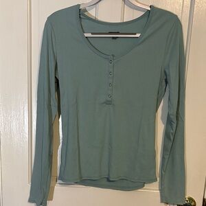 Wild Fable Long Sleeve Henley Top - Teal